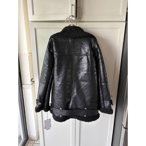 AVEC LES FILLES Faux Shearling Moto Jacket- SZ S & M- NWT - Picture 7 of 7